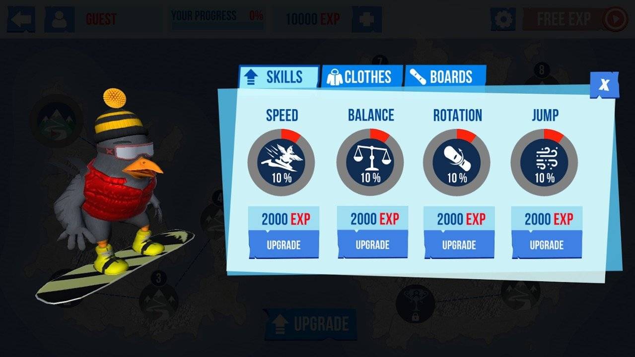 雪鸟滑雪板游戏截图（2）